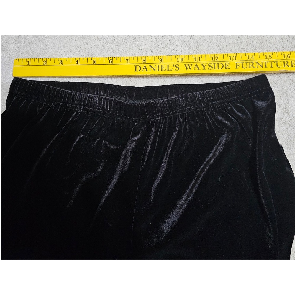 Briggs Petite Black Velvet Pants Elastic Waist Pull On Women's Large LP - Picture 2 of 6